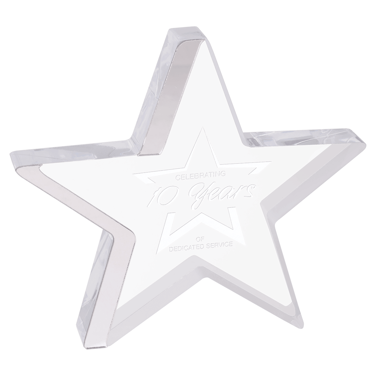 6 3/4" x 6" Star Acrylic with Silver Edge