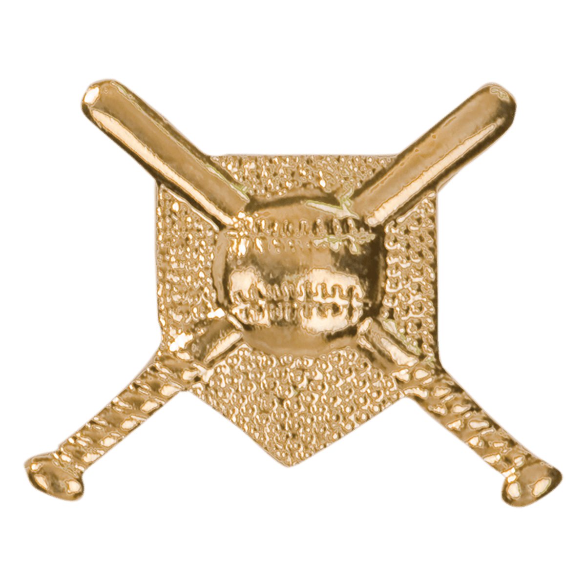Gold Crossed Bats Metal Chenille Letter Insignia