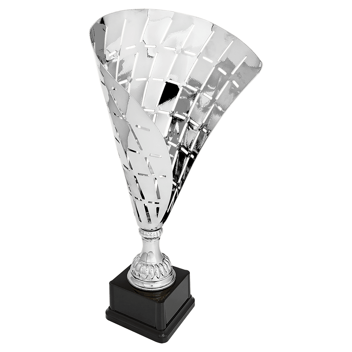 Silver 15 1/2" Metal Flag Cup on Plastic Base