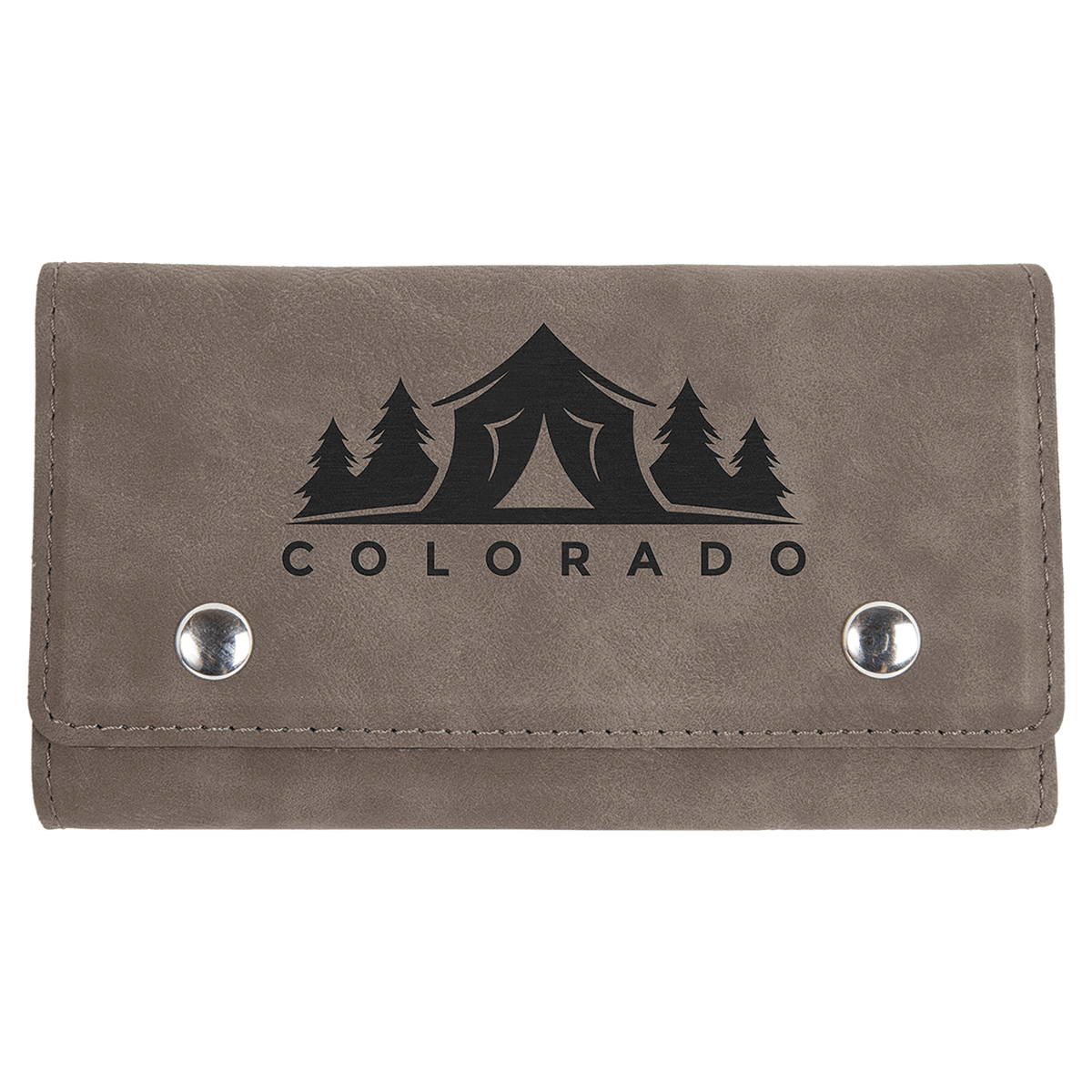 Laserable Leatherette Card & Dice Set - Gray
