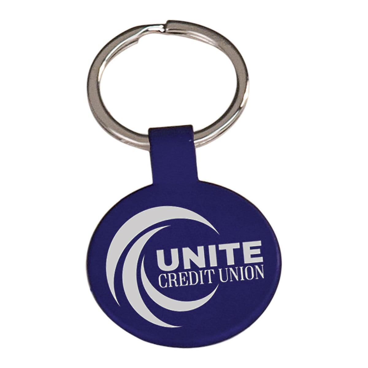 1 1/2" Laserable Round Keychain - Blue