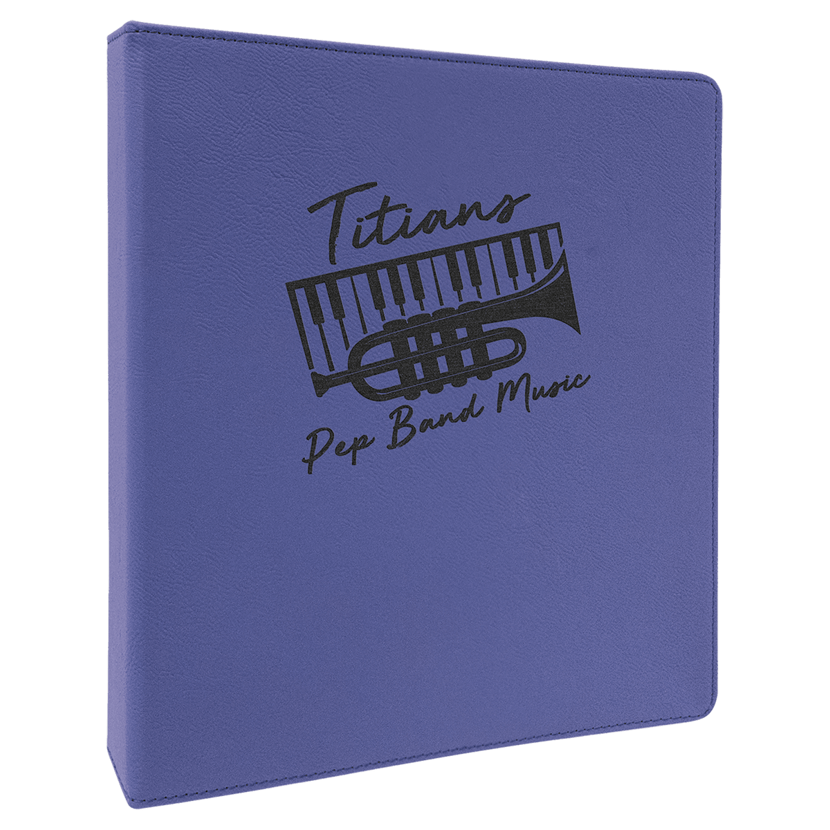 10 1/2" x 11 1/2" Laserable Leatherette 3 Ring Binder with 1" Slant D Rings - Purple/Black