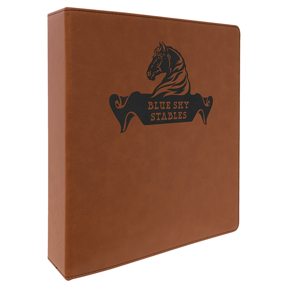 Laserable Leatherette Binder with 2" Slant D Binder Rings - Rawhide