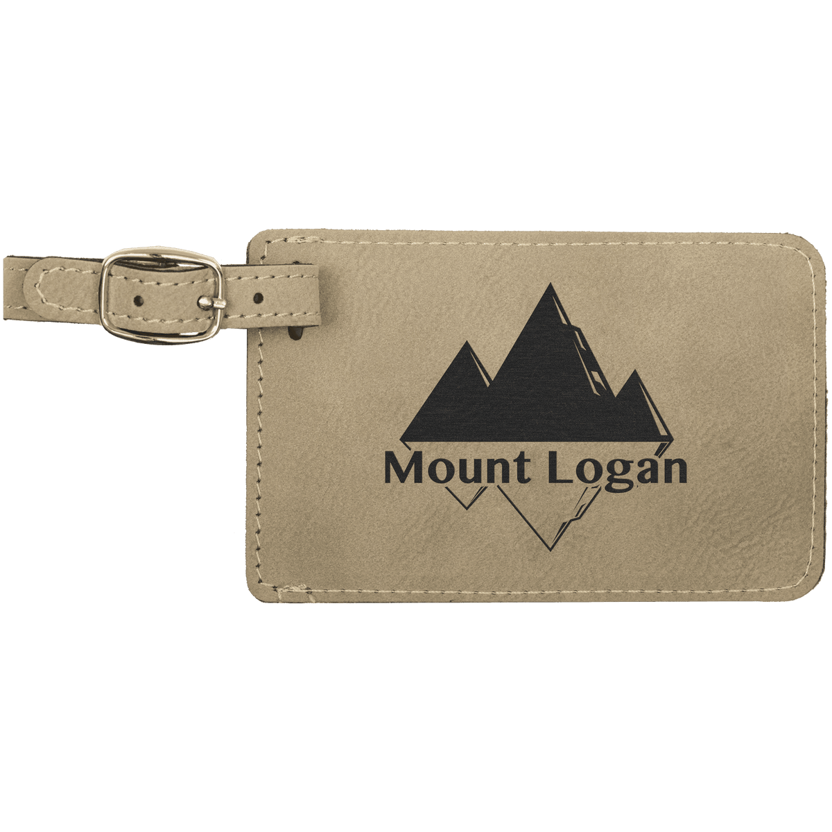 4 1/4" x 2 3/4" Laserable Leatherette Luggage Tag - Light Brown