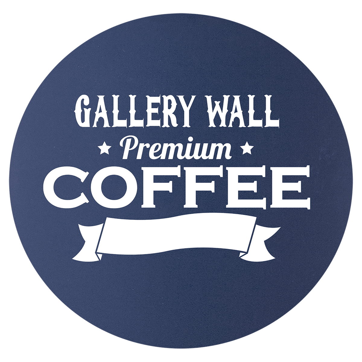 Navy Blue White 3 3/4" Round Silicone Coaster