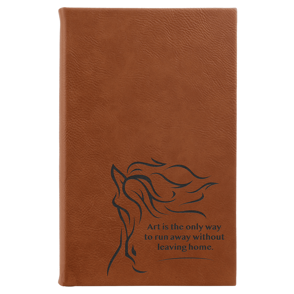 5 1/4" x 8 1/4" Laserable Leatherette Sketch Book with Unlined Notepad - Rawhide