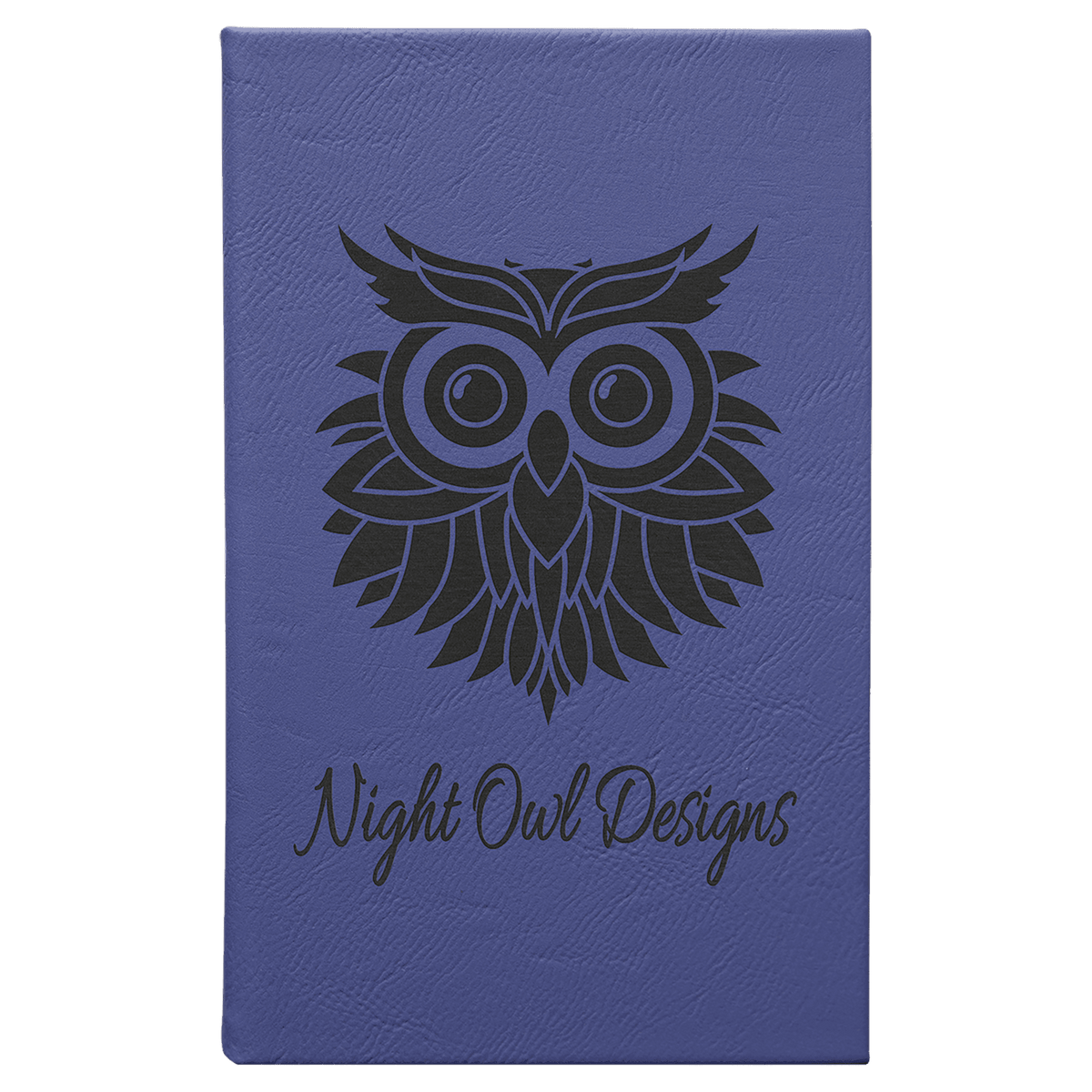 5 1/4" x 8 1/4" Laserable Leatherette Sketch Book with Unlined Notepad - Purple