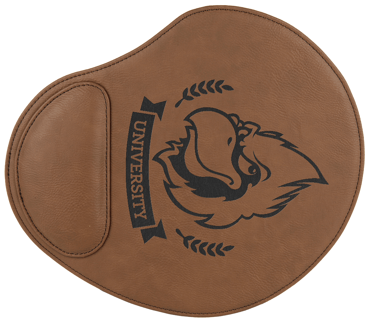 9" x 10 1/4" Laserable Leatherette Mouse Pad - Dark Brown