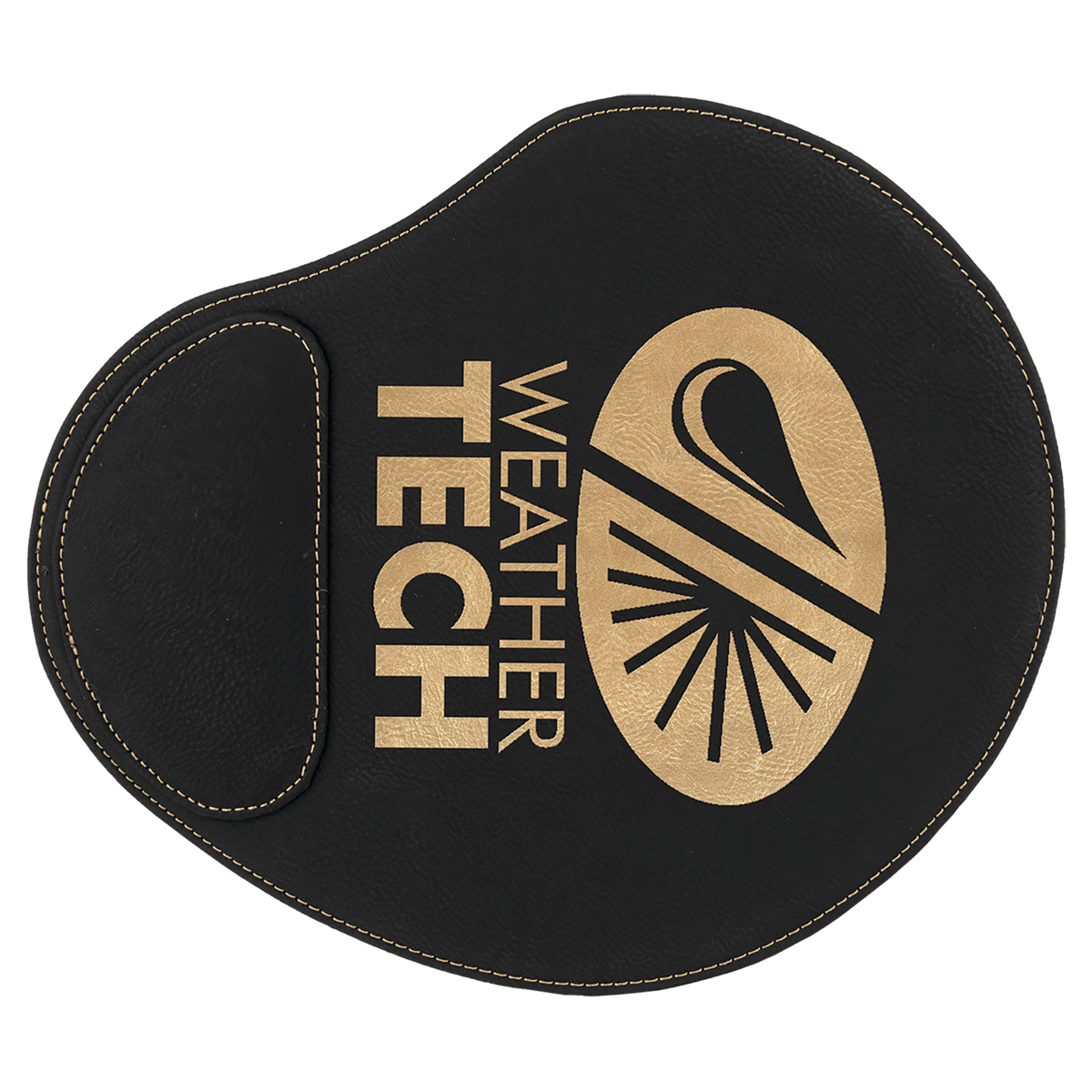 9" x 10 1/4" Laserable Leatherette Mouse Pad - Black/Gold