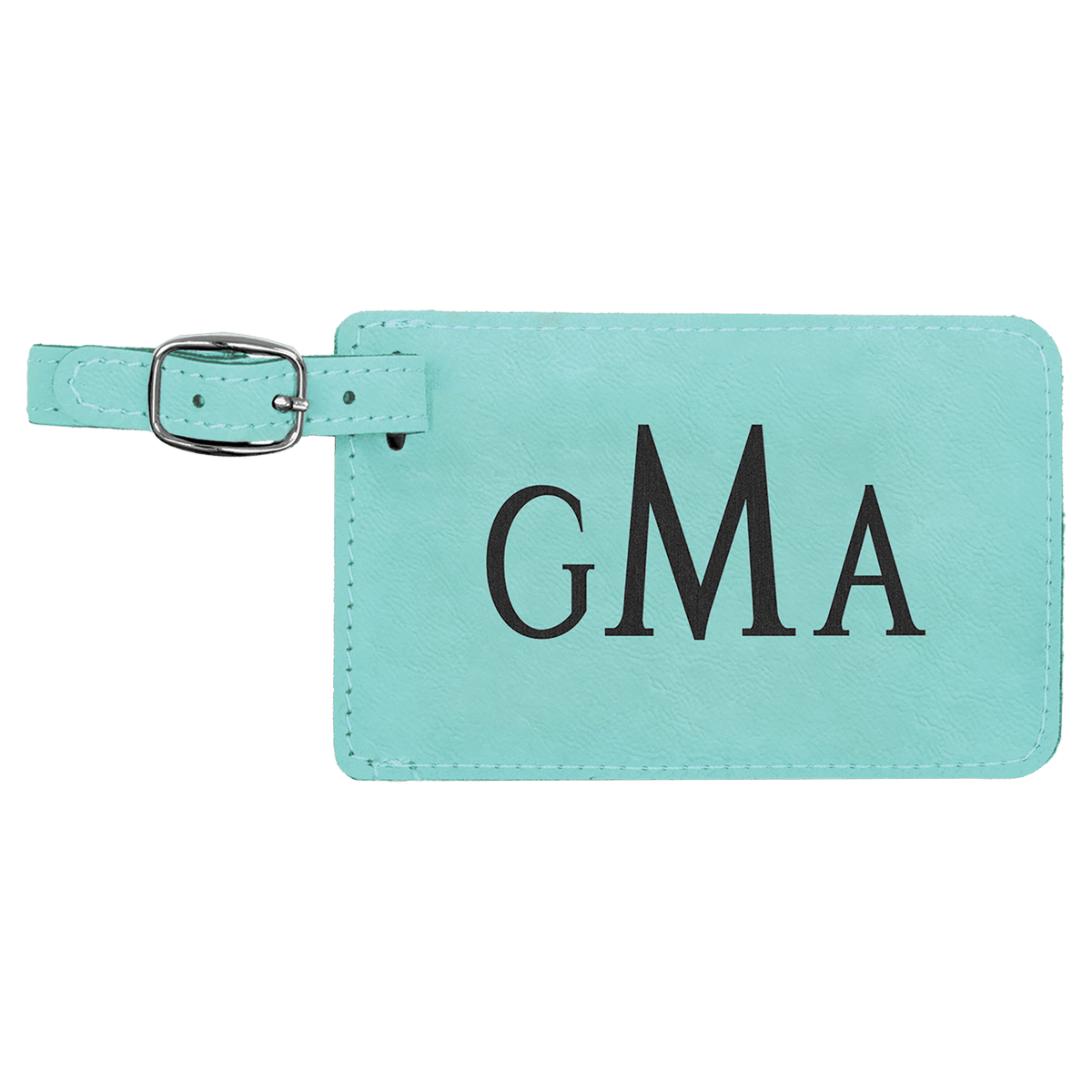 4 1/4" x 2 3/4" Laserable Leatherette Luggage Tag - Teal