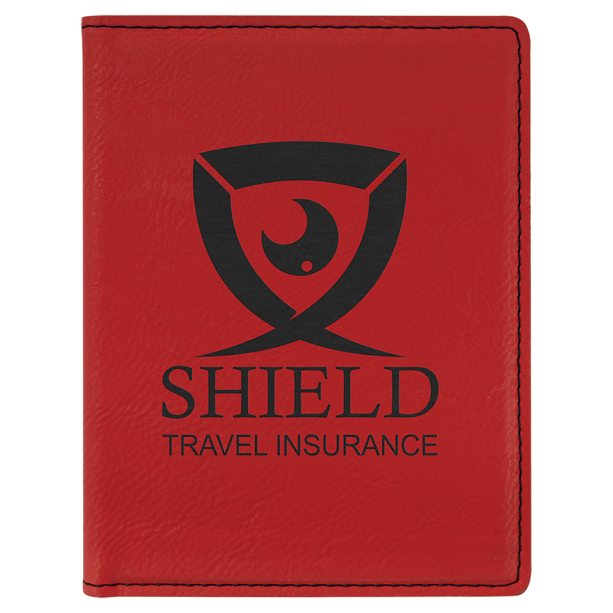 4 1/4" x 5 1/2" Laserable Leatherette Passport Holder - Red