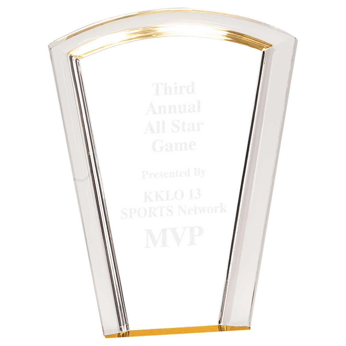 8" Gold Fan Halo Acrylic Award