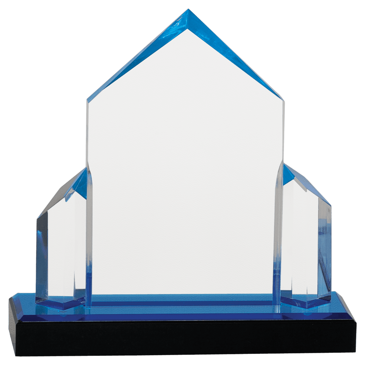 7" x 7" Blue Jewel Post Impress Acrylic Award