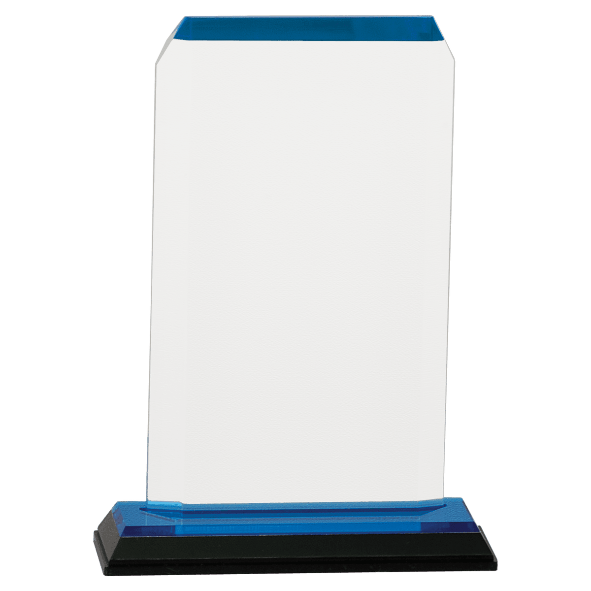 3 1/2" x 6 1/2" Blue Clipped Corner Impress Acrylic Award