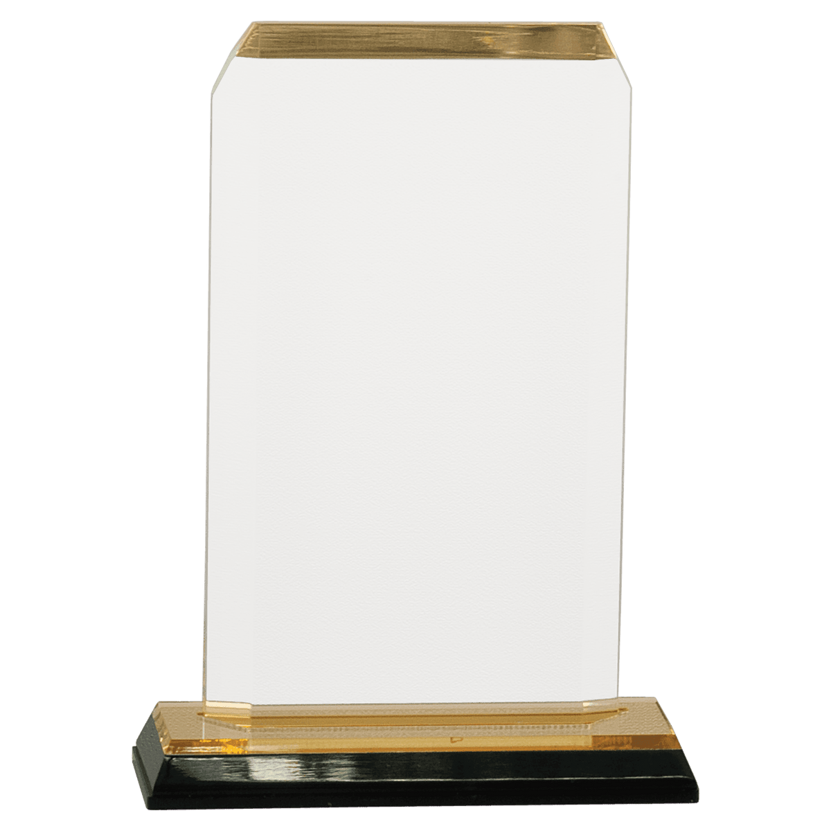 3 1/2" x 6 1/2" Gold Clipped Corner Impress Acrylic Award
