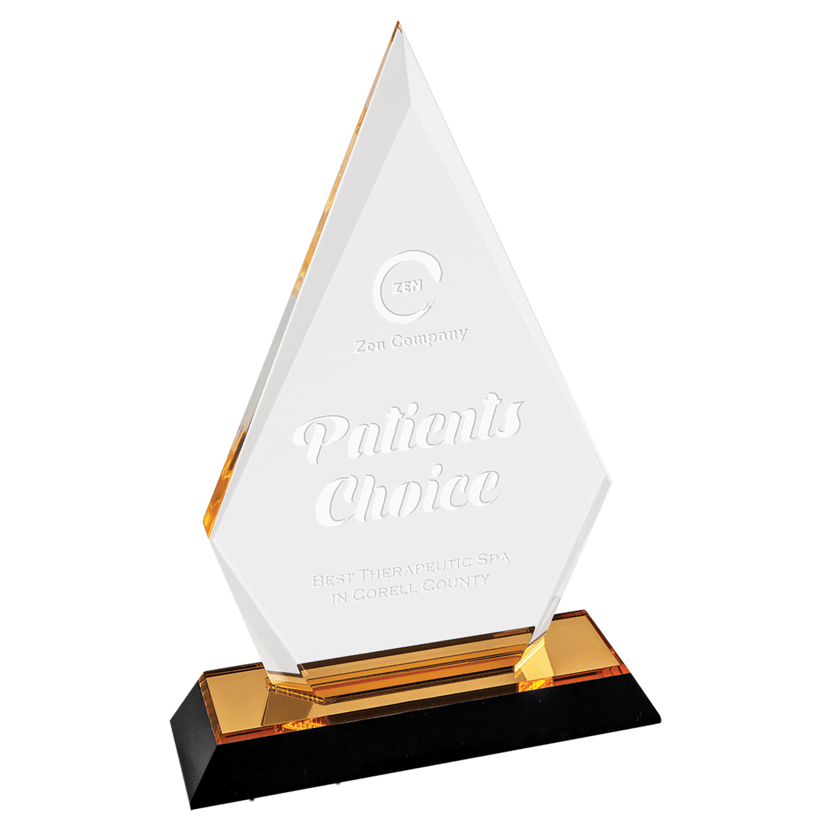 8" Gold Arrow Point Impress Acrylic Award