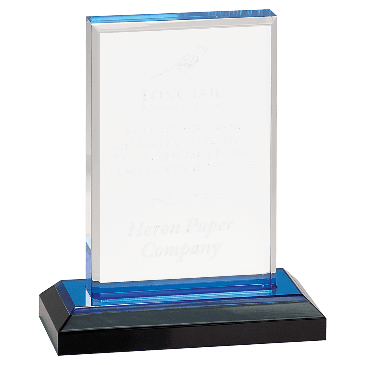 5" x 6" Blue Beveled Impress Acrylic Award