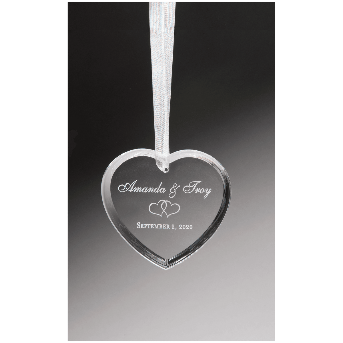 2 1/2" Crystal Heart Ornament - Default Title (K9305)