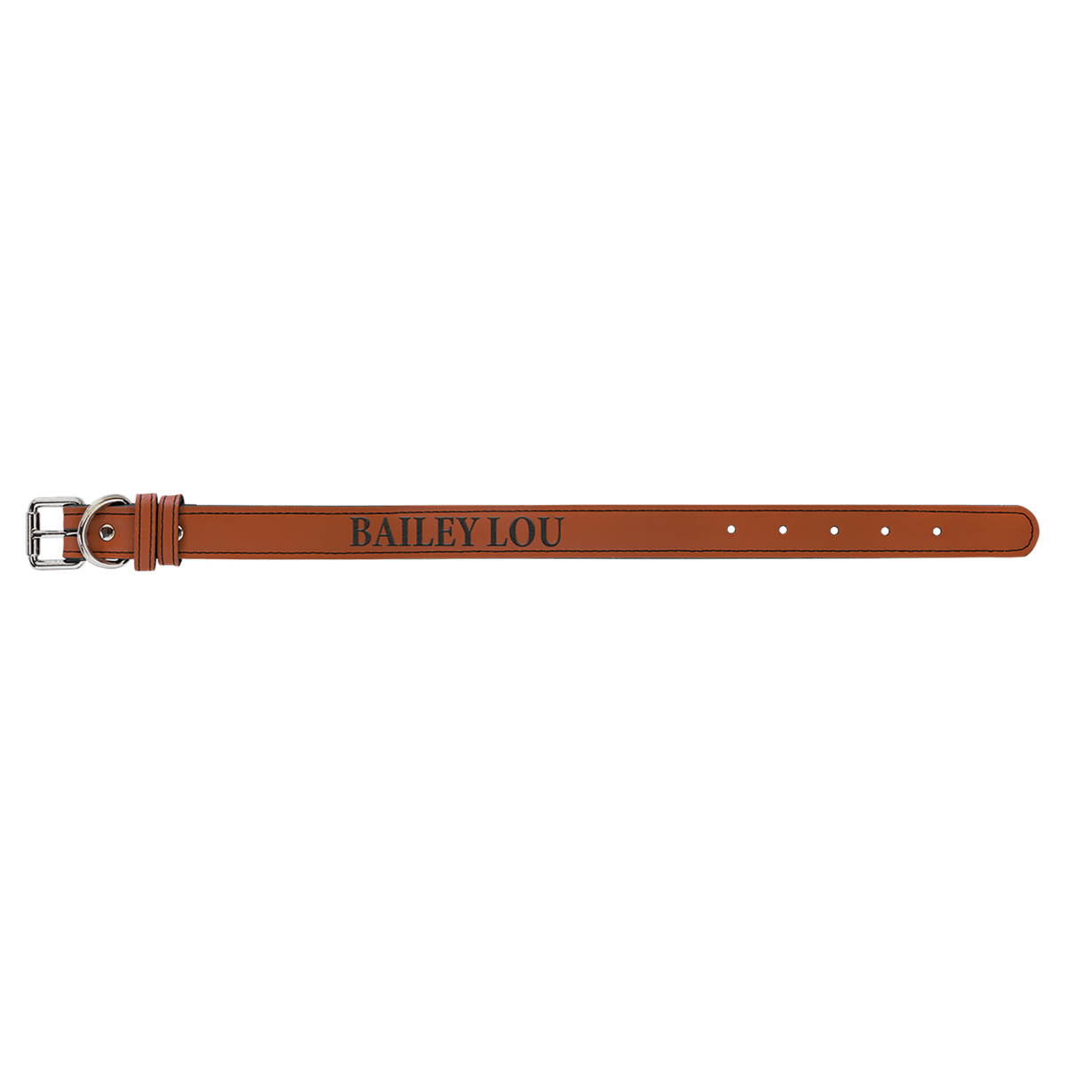 Small 15" x 3/4" Engravable Leatherette Dog Collar - Rawhide