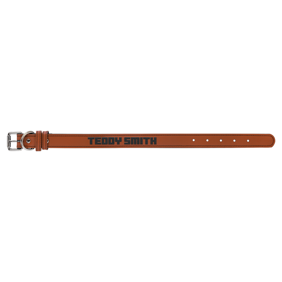 Medium 19" x 1" Engravable Leatherette Dog Collar - Rawhide