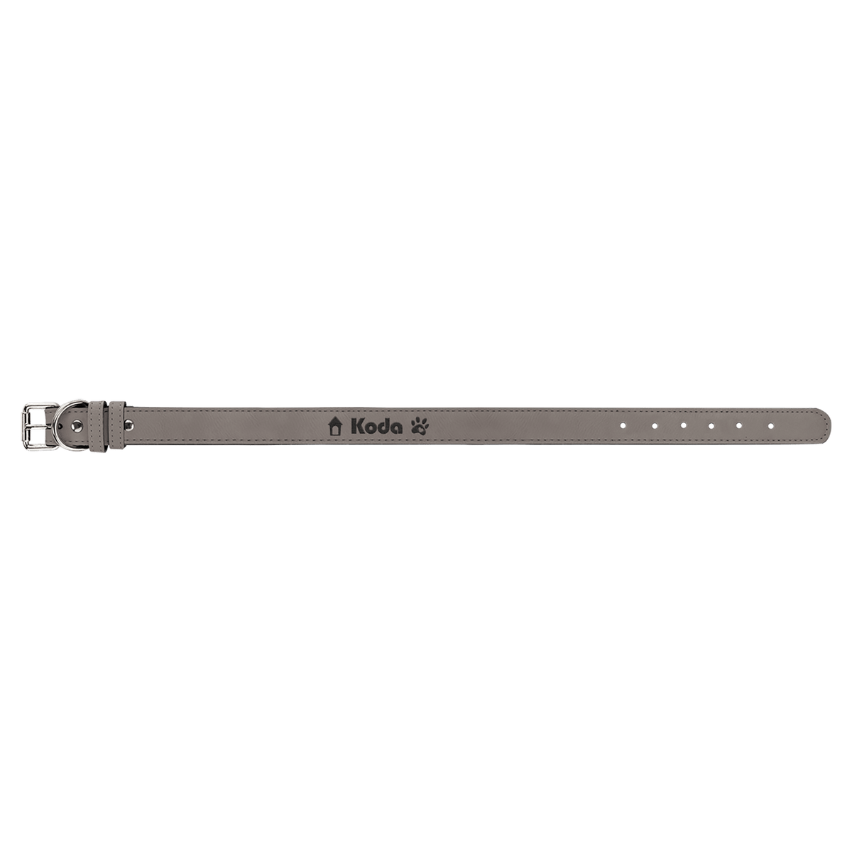 Extra Large 27" x 1 1/4" Engravable Leatherette Dog Collar - Gray