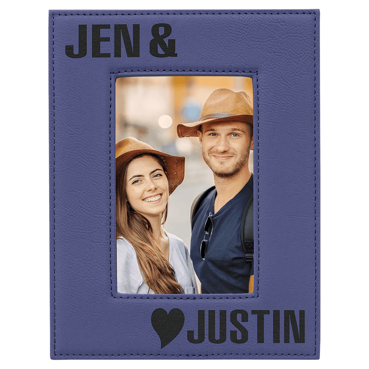 4" x 6" Laserable Leatherette Photo Frame - Purple