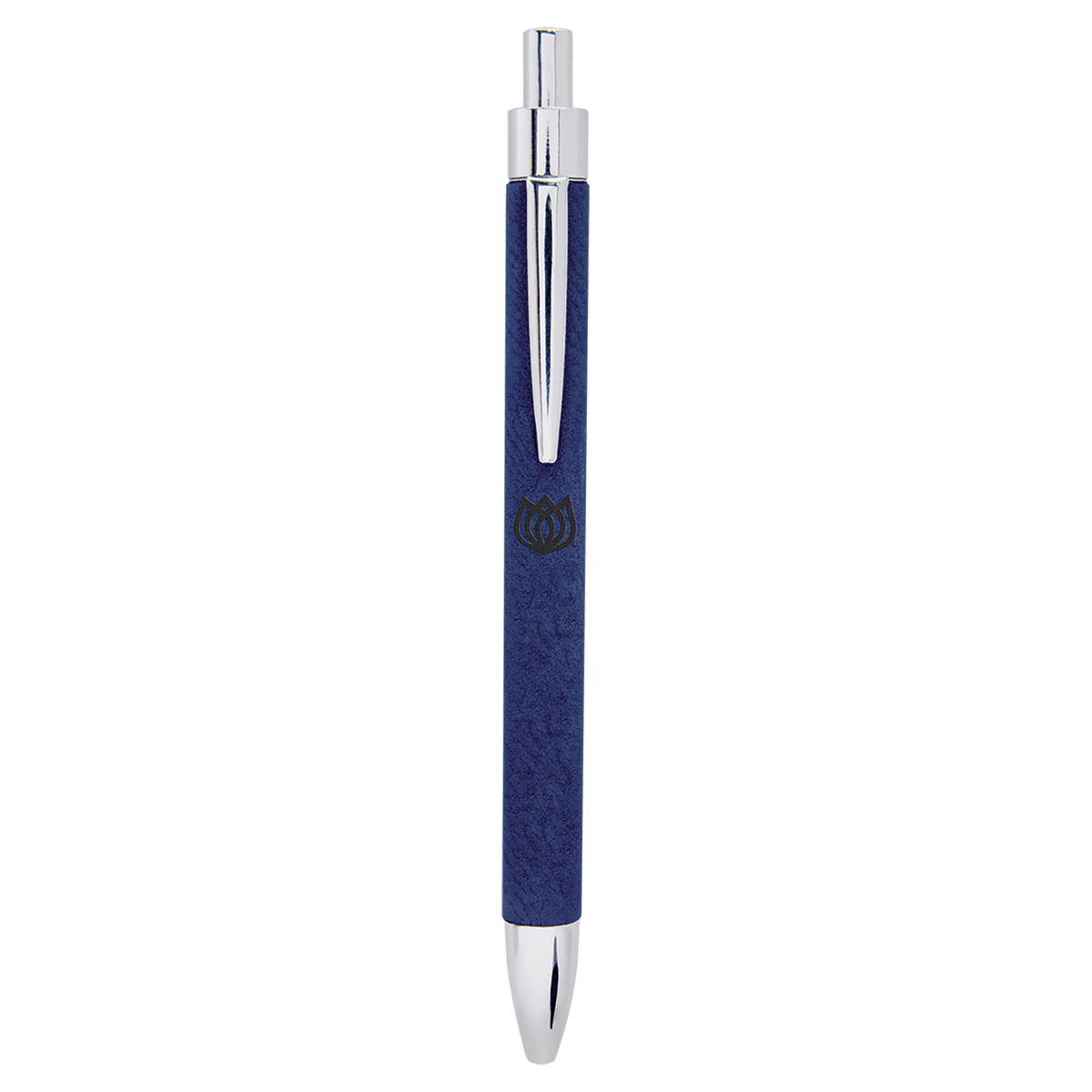 Laserable Leatherette Pen - Blue/Black