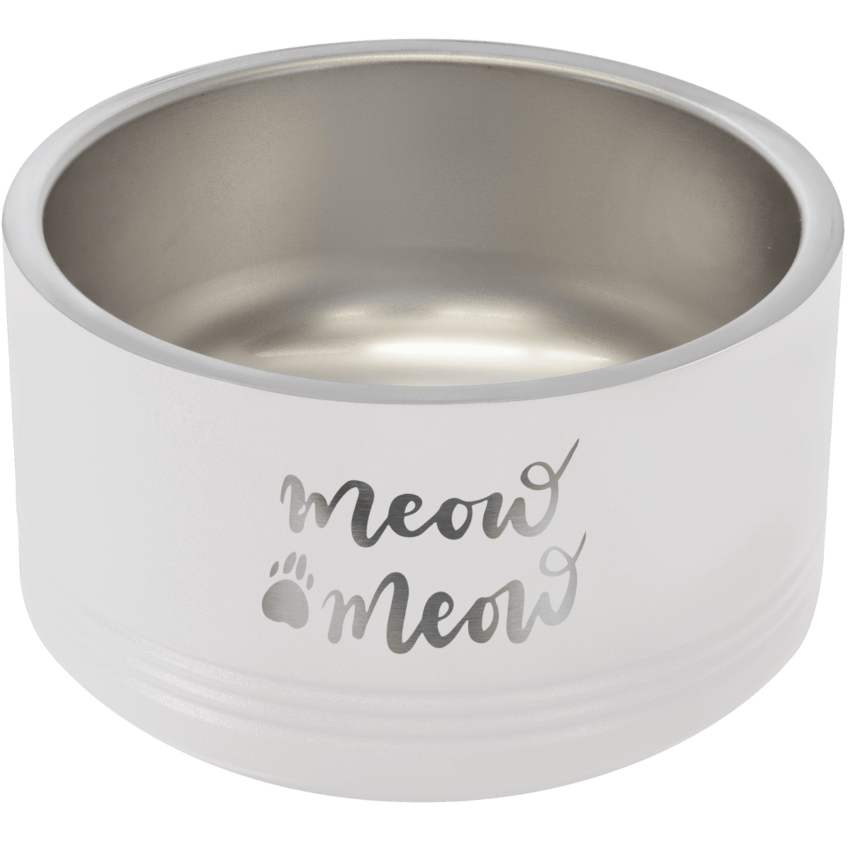 18 oz. Small Personalized Stainless Pet Bowl - White