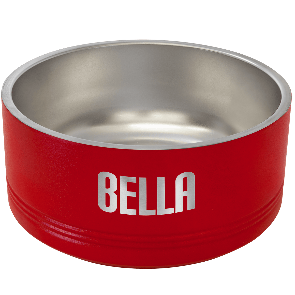 64 oz. Large Personalized Stainless Pet Bowl - Red