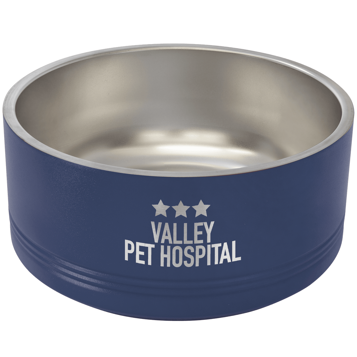 64 oz. Large Personalized Stainless Pet Bowl - Navy Blue