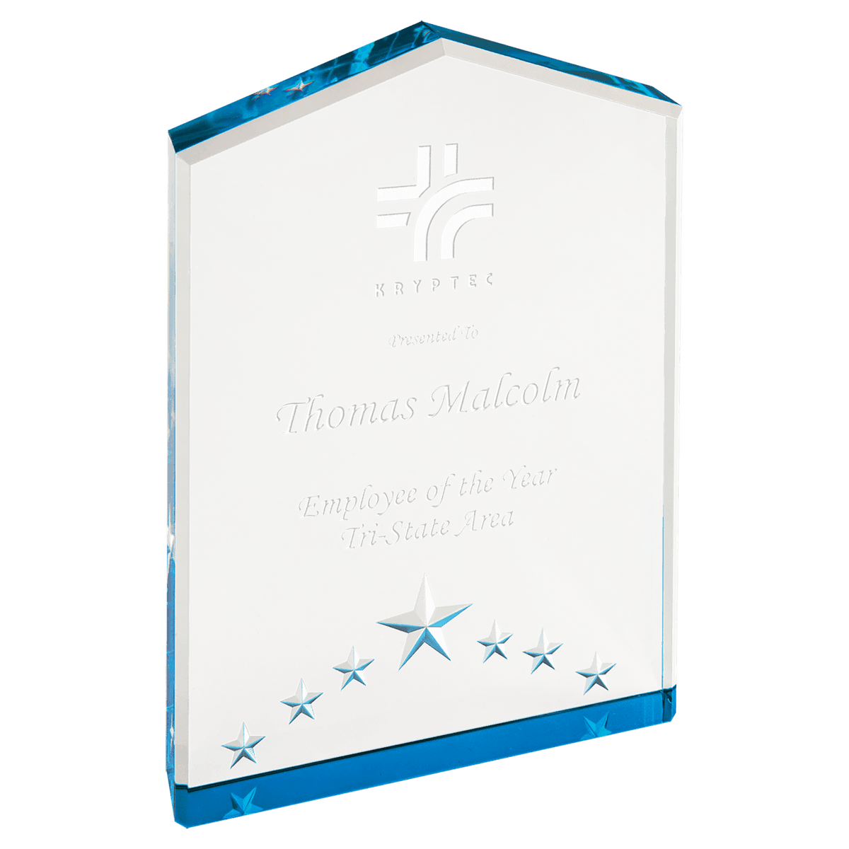 7" Blue Star Point Acrylic Award