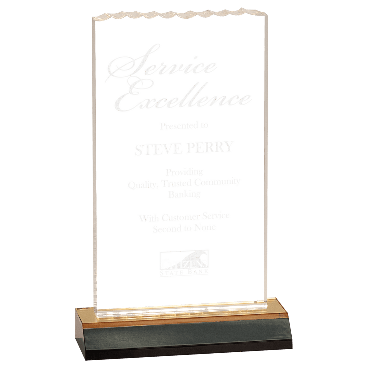 4 1/2" x 8" Reflection Ice Top Acrylic Award