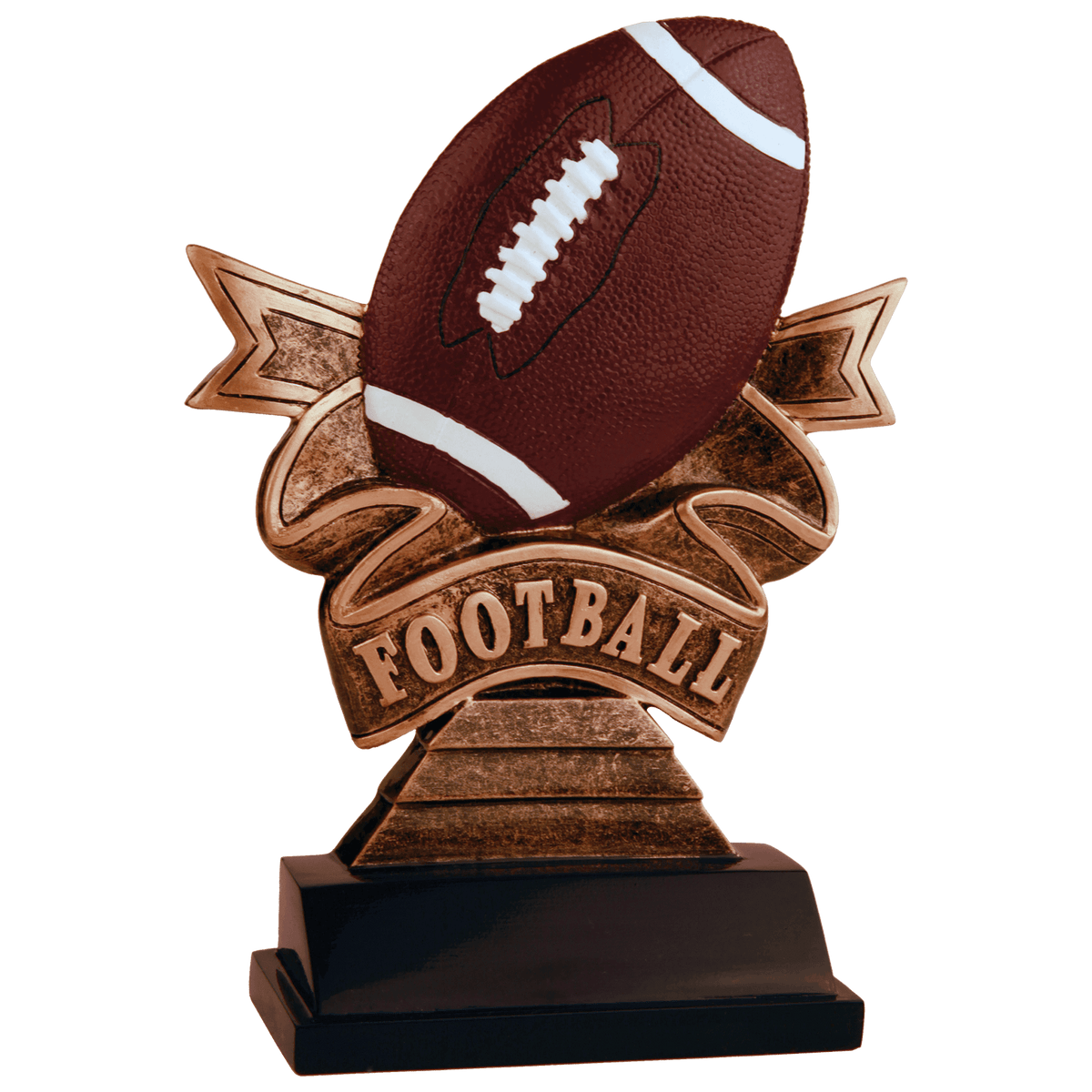 7" Football Ribbon Resin