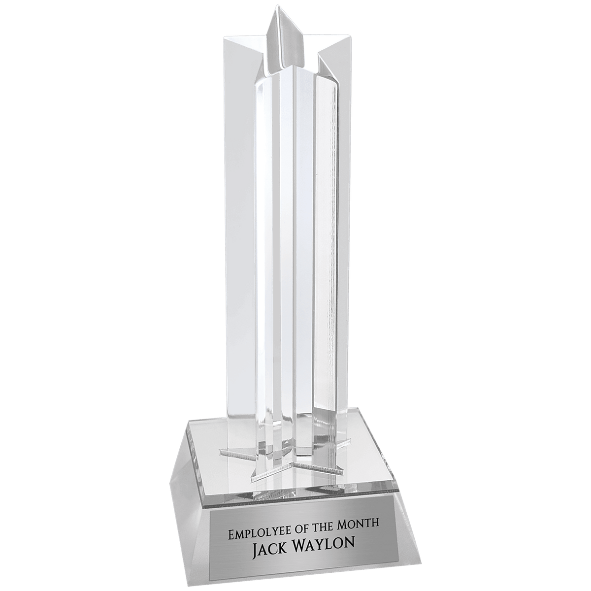 6 3/4" Star Column Acrylic with Silver Base
