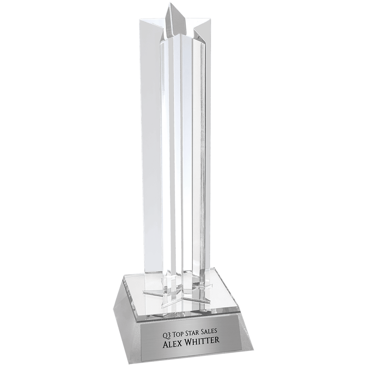 7 1/2" Star Column Acrylic with Silver Base