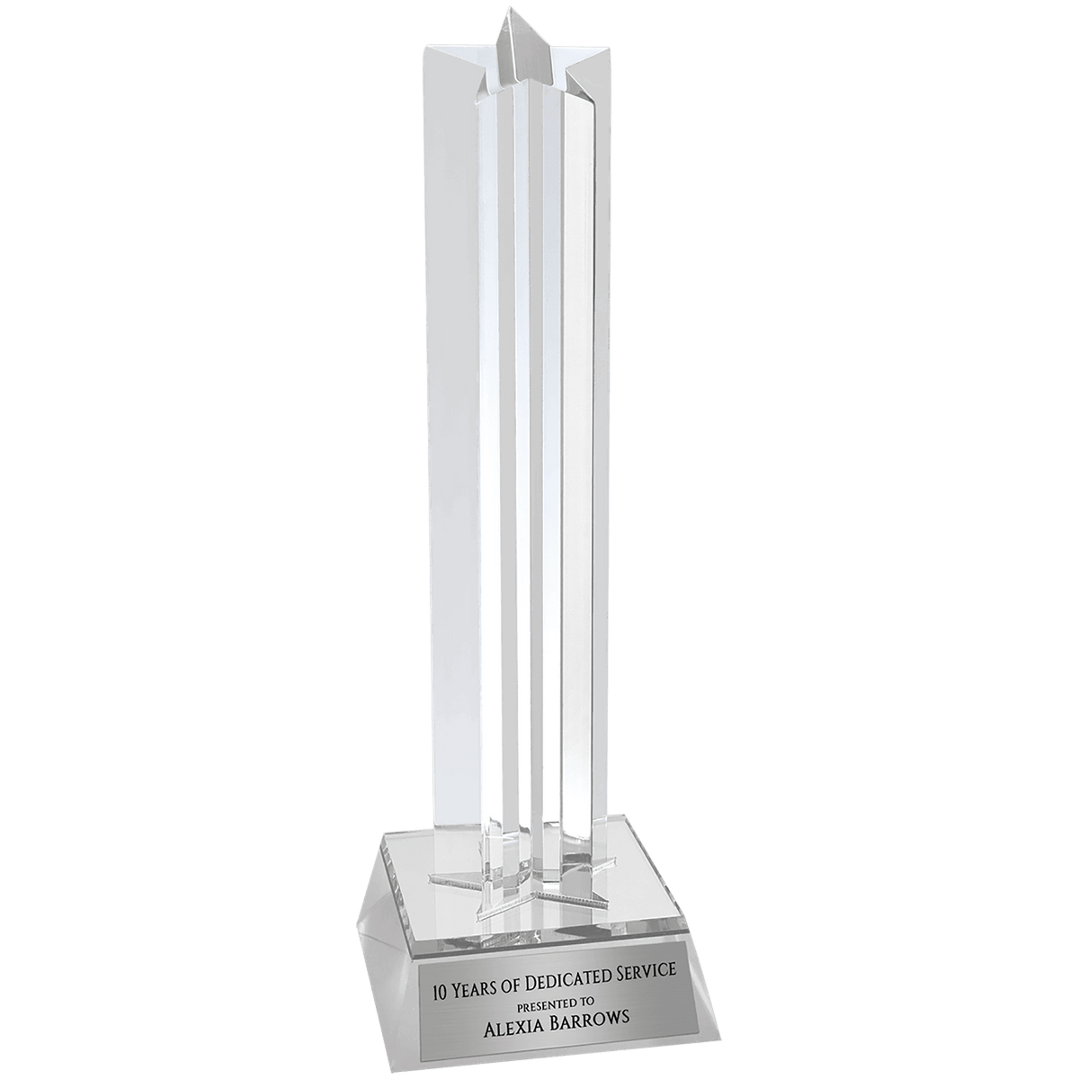 8 1/2" Star Column Acrylic with Silver Base