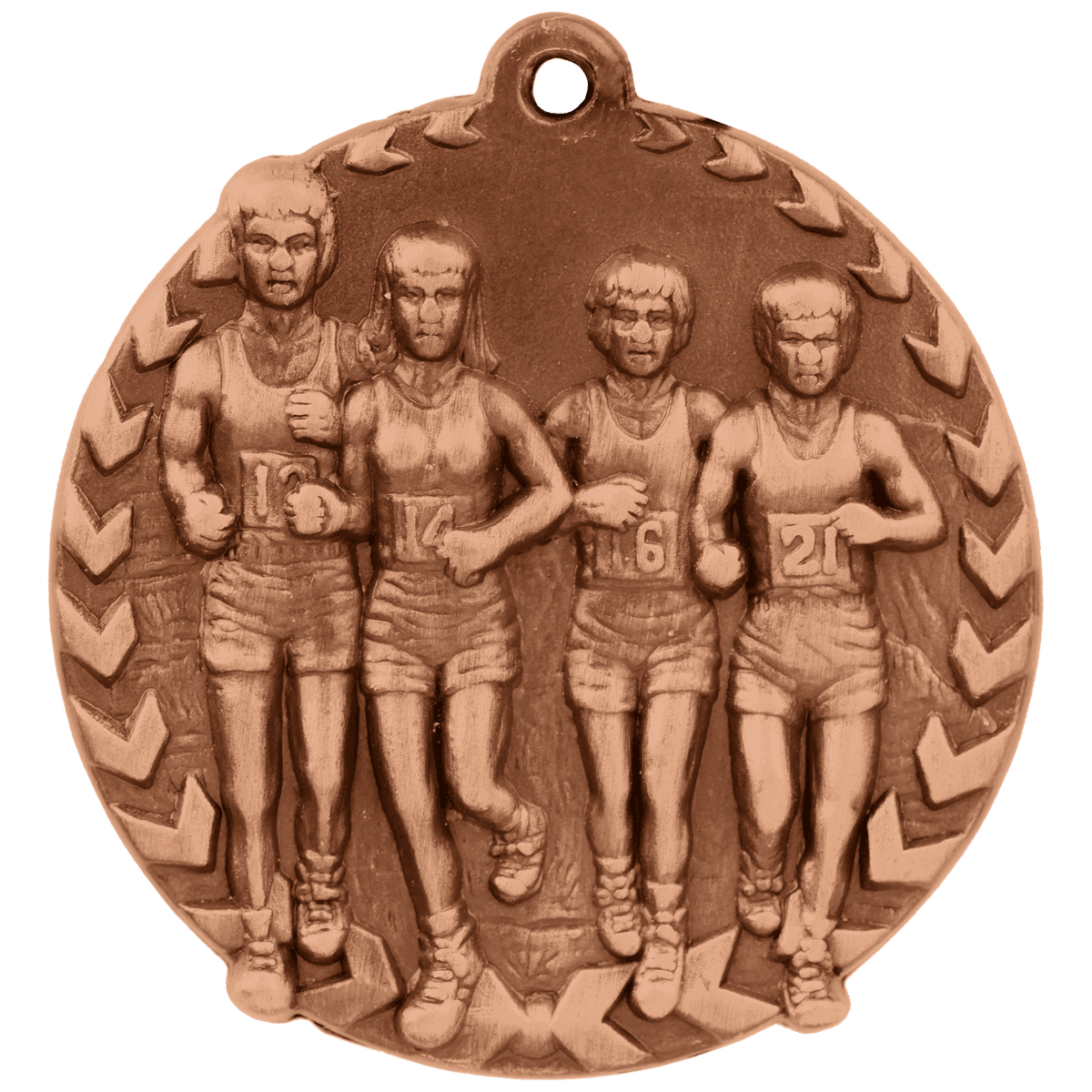 Antique Bronze 1 3/4" Cross Country Millennium Medal
