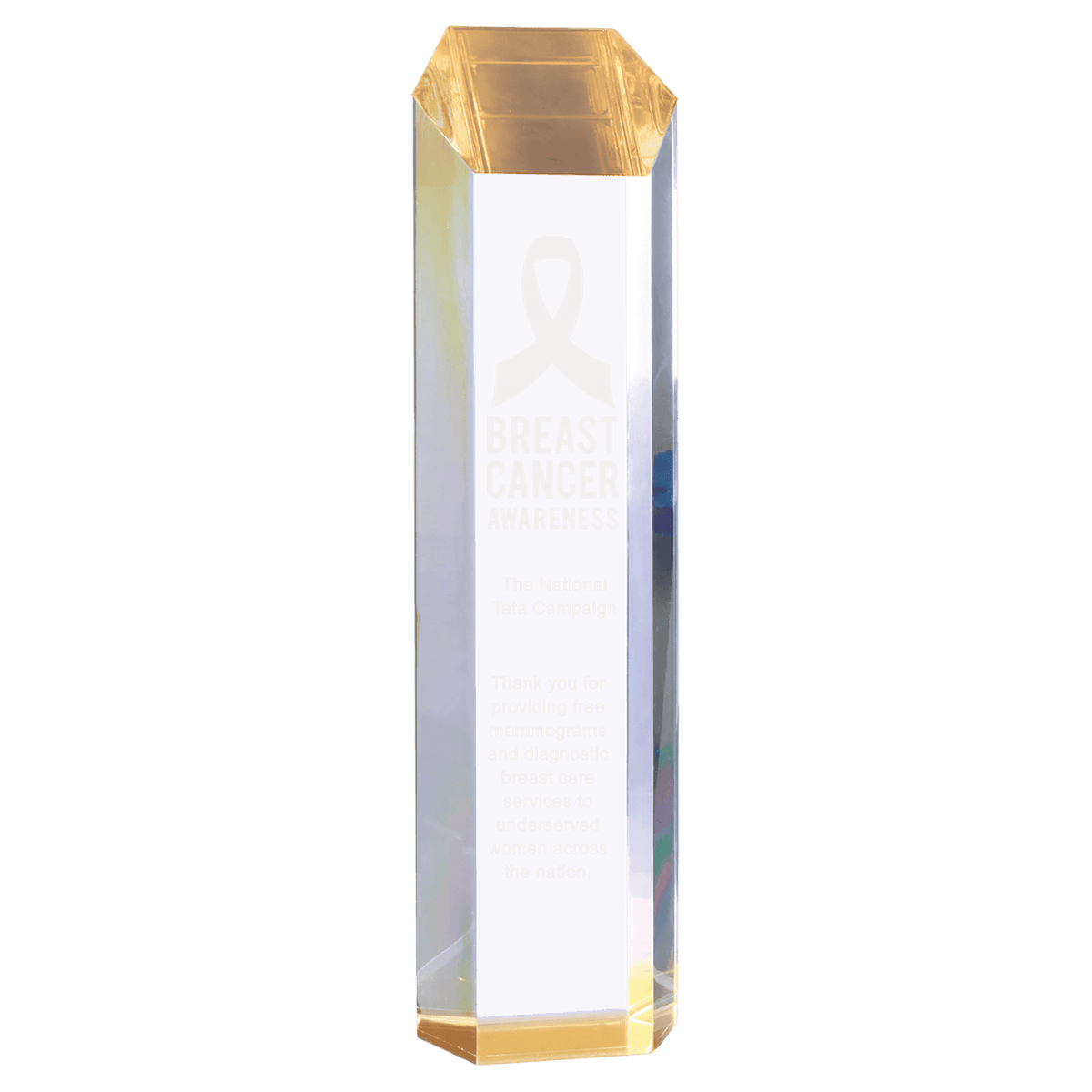 3" x 12" Gold Tower Acrylic Award