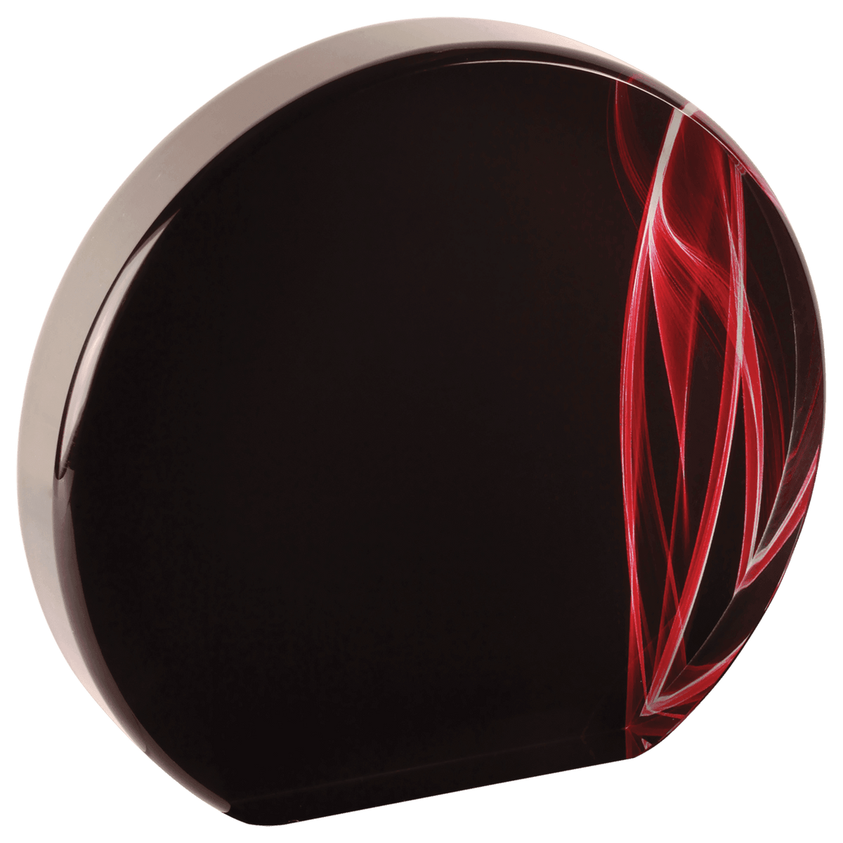 5" Round Red Vapor Acrylic Award