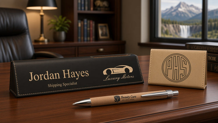 Engraved desk nameplate