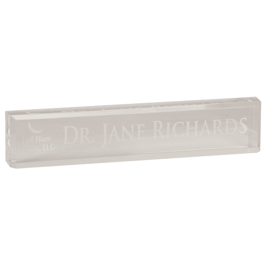 8" x 2" Acrylic Desk Wedge - Clear