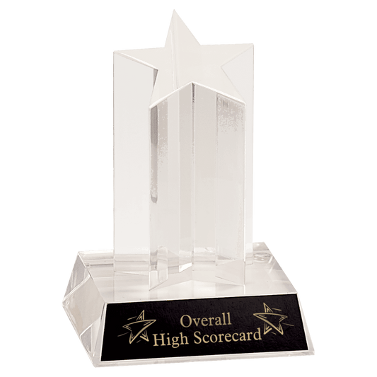 5" 5" Clear Single Star Column Acrylic with Clear Base