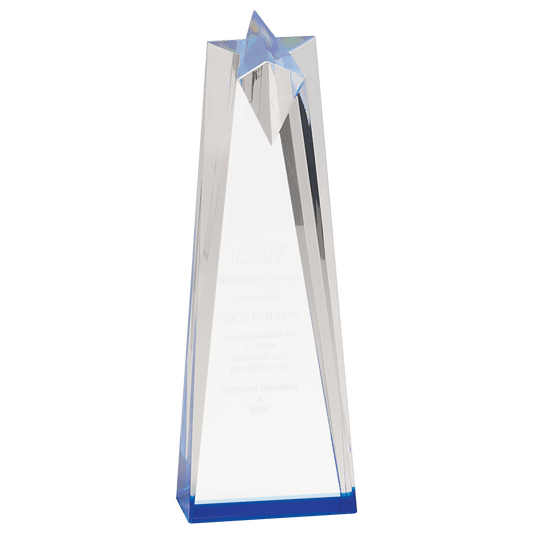 3 1/2" x 10" Blue Sculpted Star Acrylic Award