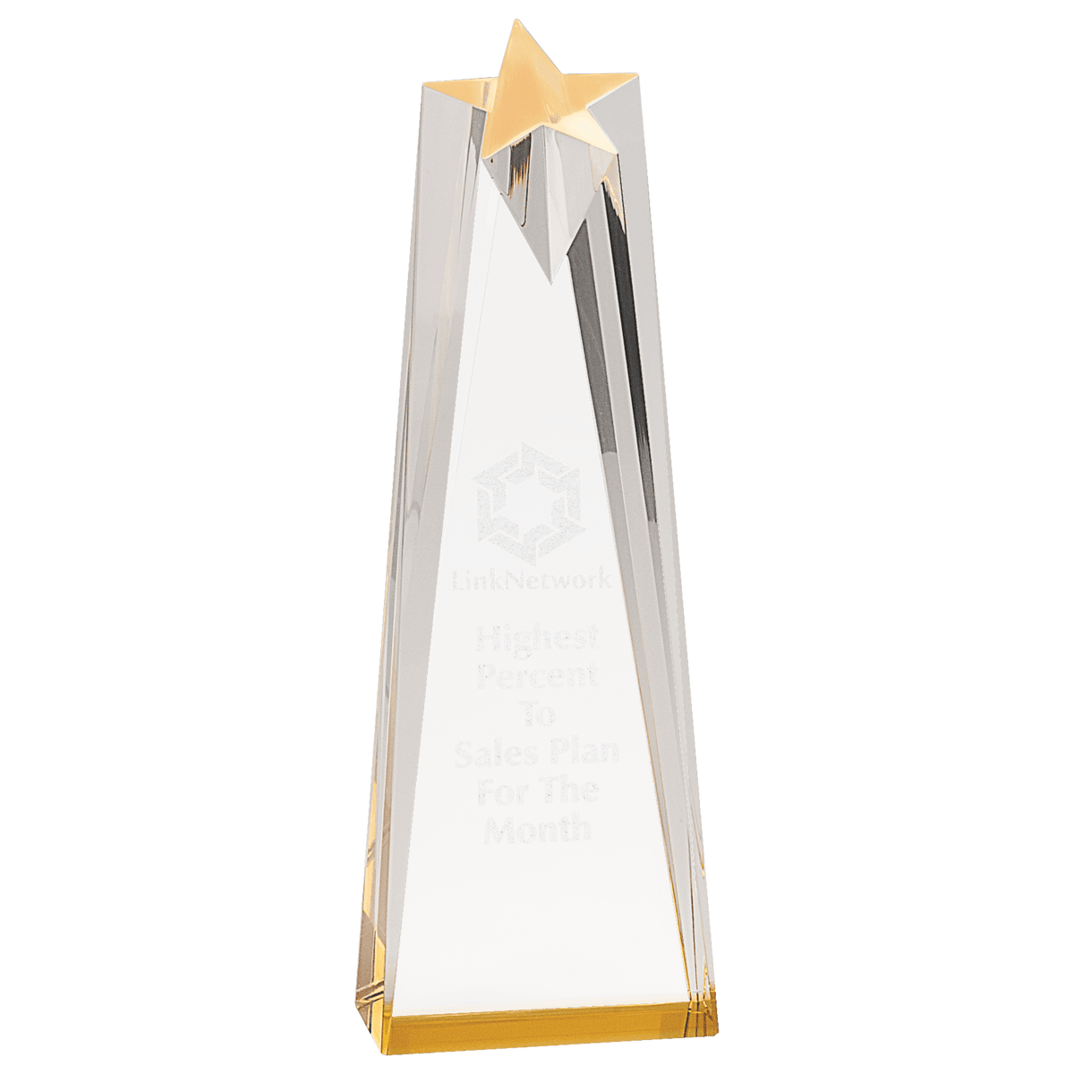 3 1/2" x 10" Gold Sculpted Star Acrylic Award