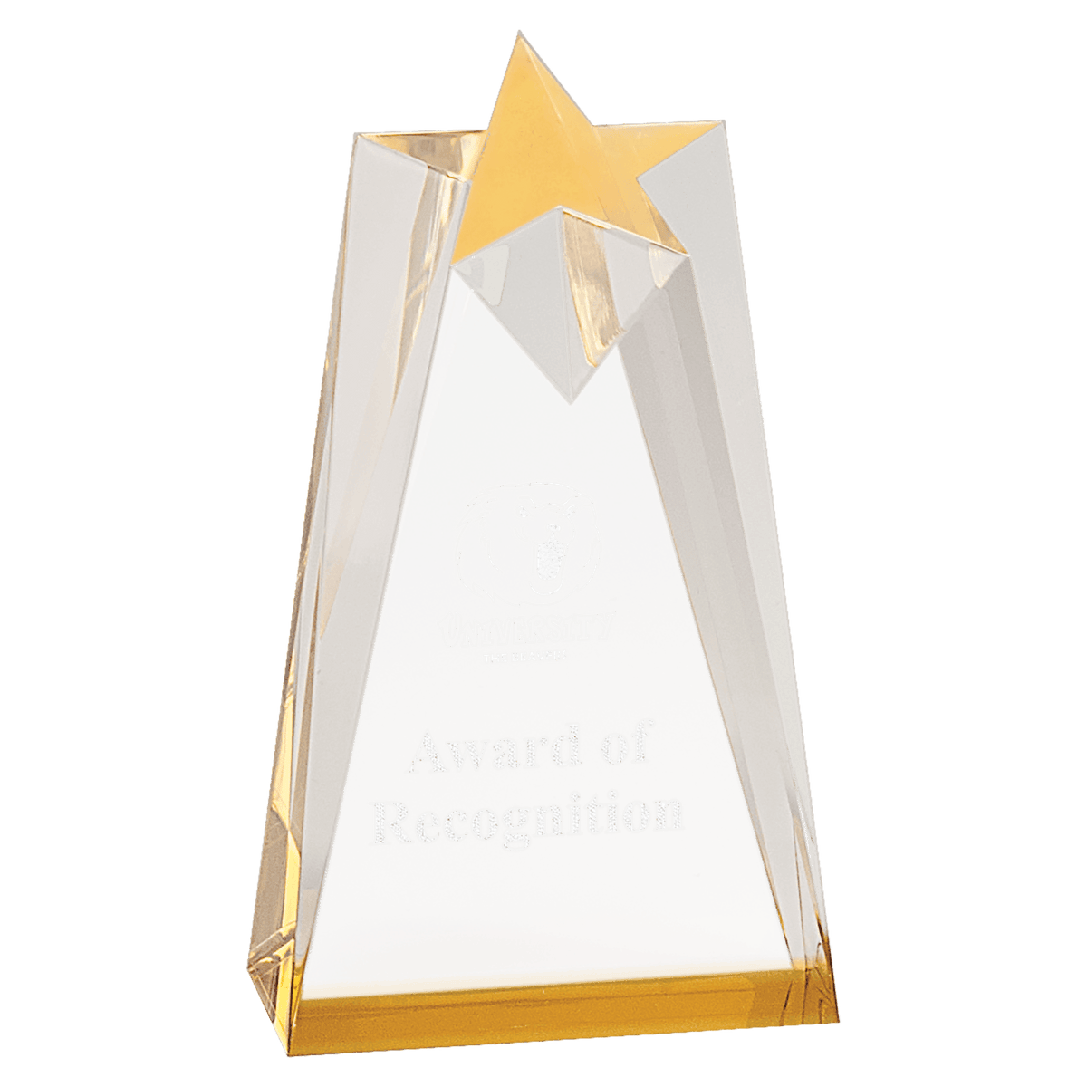 3 1/2" x 6" Gold Sculpted Star Acrylic Award