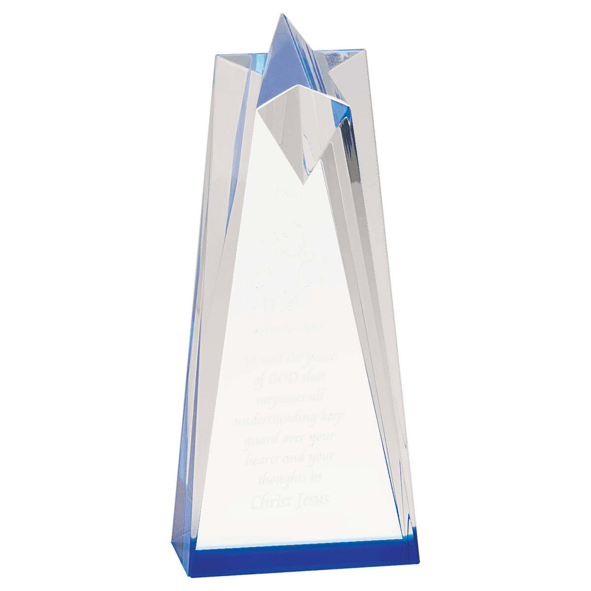 3 1/2" x 8" Blue Sculpted Star Acrylic Award