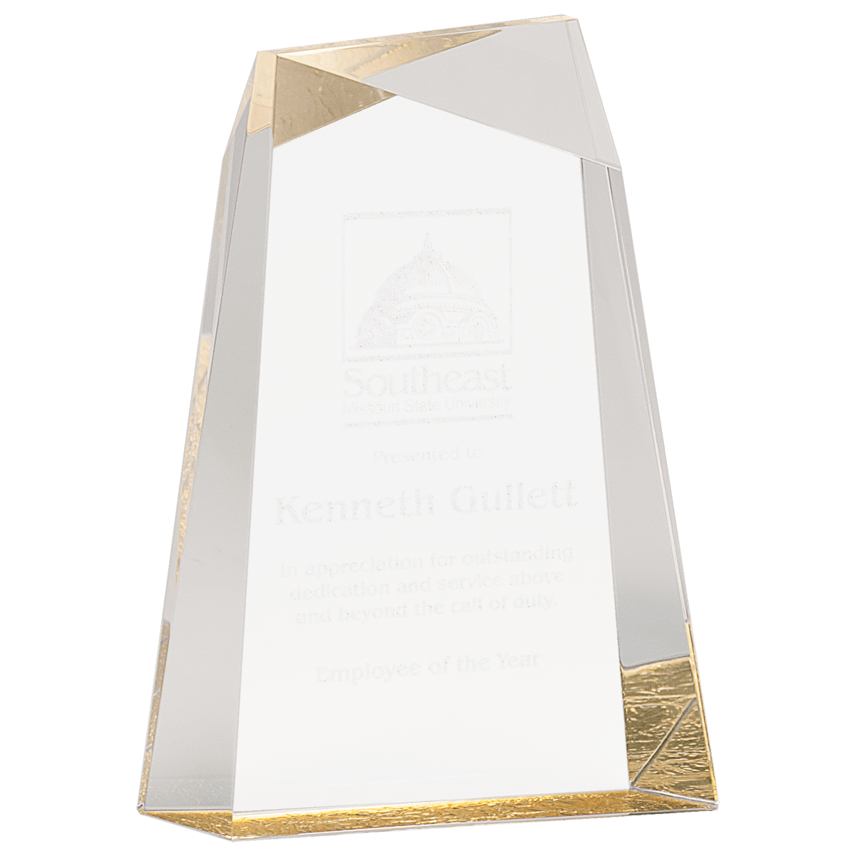 7" Gold Facet Wedge Acrylic Award