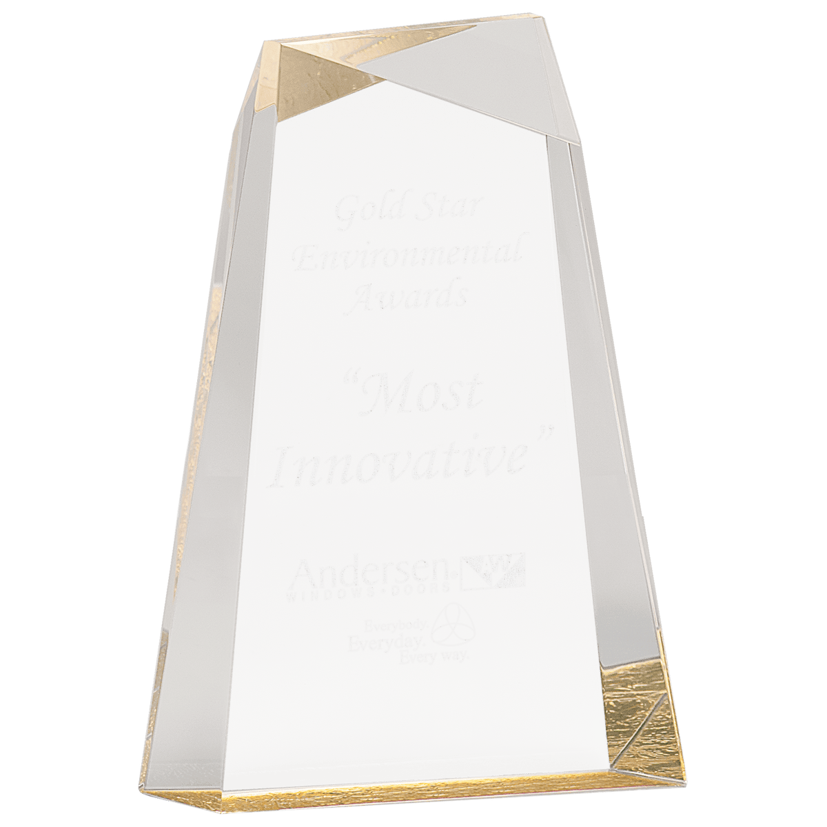 8" Gold Facet Wedge Acrylic Award