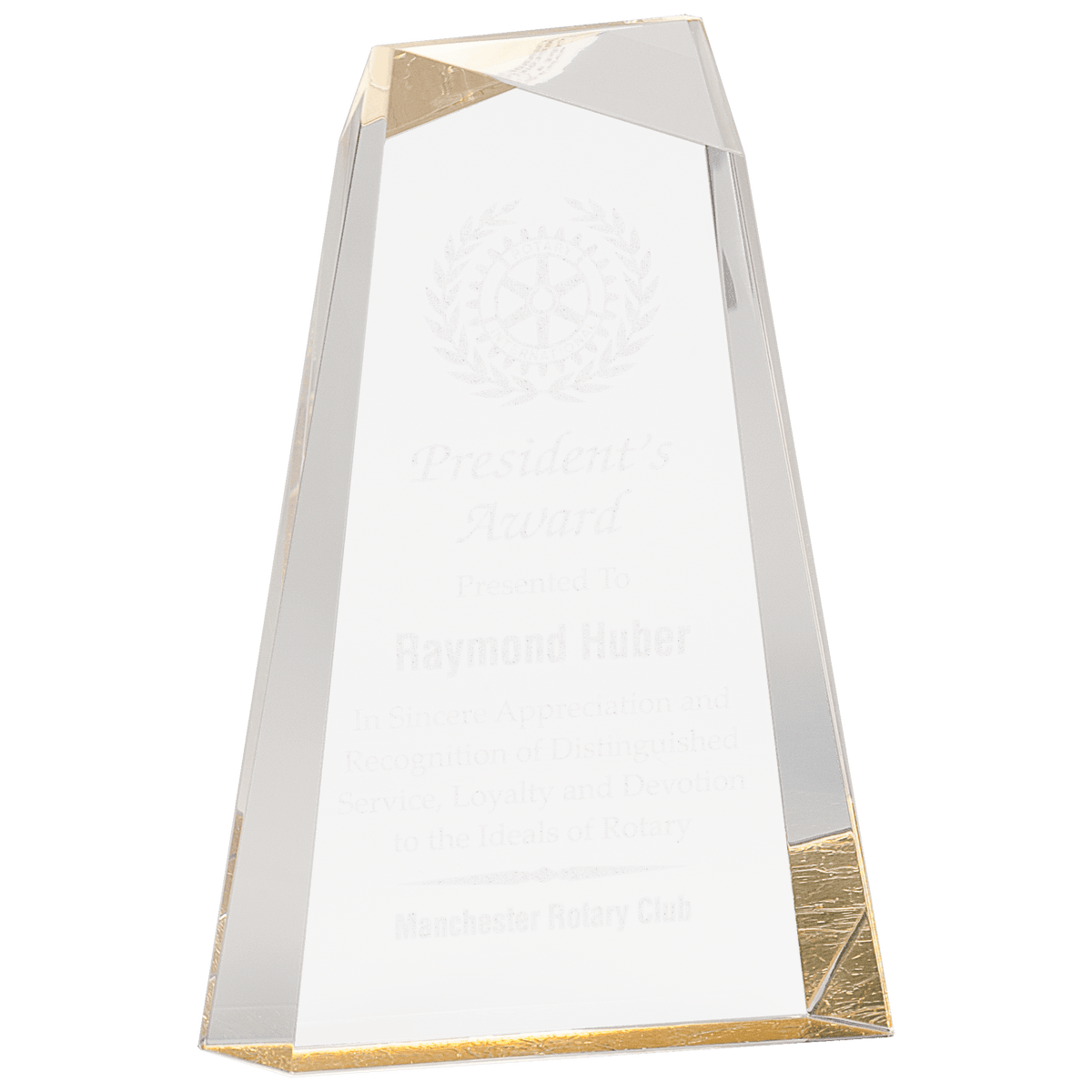 9" Gold Facet Wedge Acrylic Award