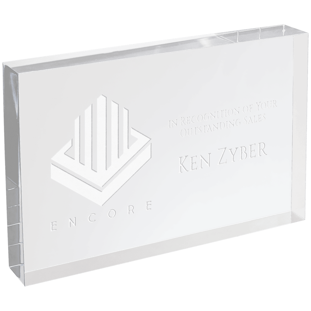4" X 6" Rectangle Square Cut Acrylic Award